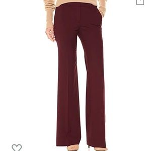 Theory Burgundy Demetria 2 Flare Pant